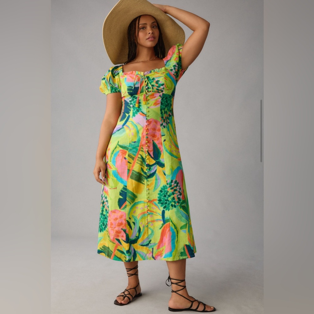 Farm Rio Printed Puff Sleeve Dress